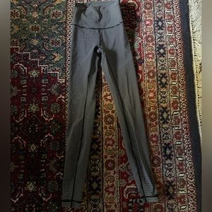 Lululemon black and white striped leggings
